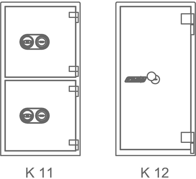 Скици од сефови серија K11 и К12